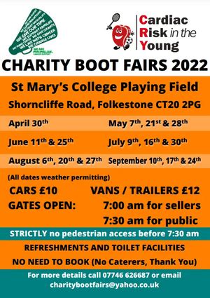 To book a pitch for £5 call Anne Clifton-Holt 01303 872273. . Hythe boot fair 2022